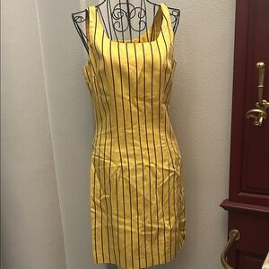 Yellow Striped Sleeveless Dress